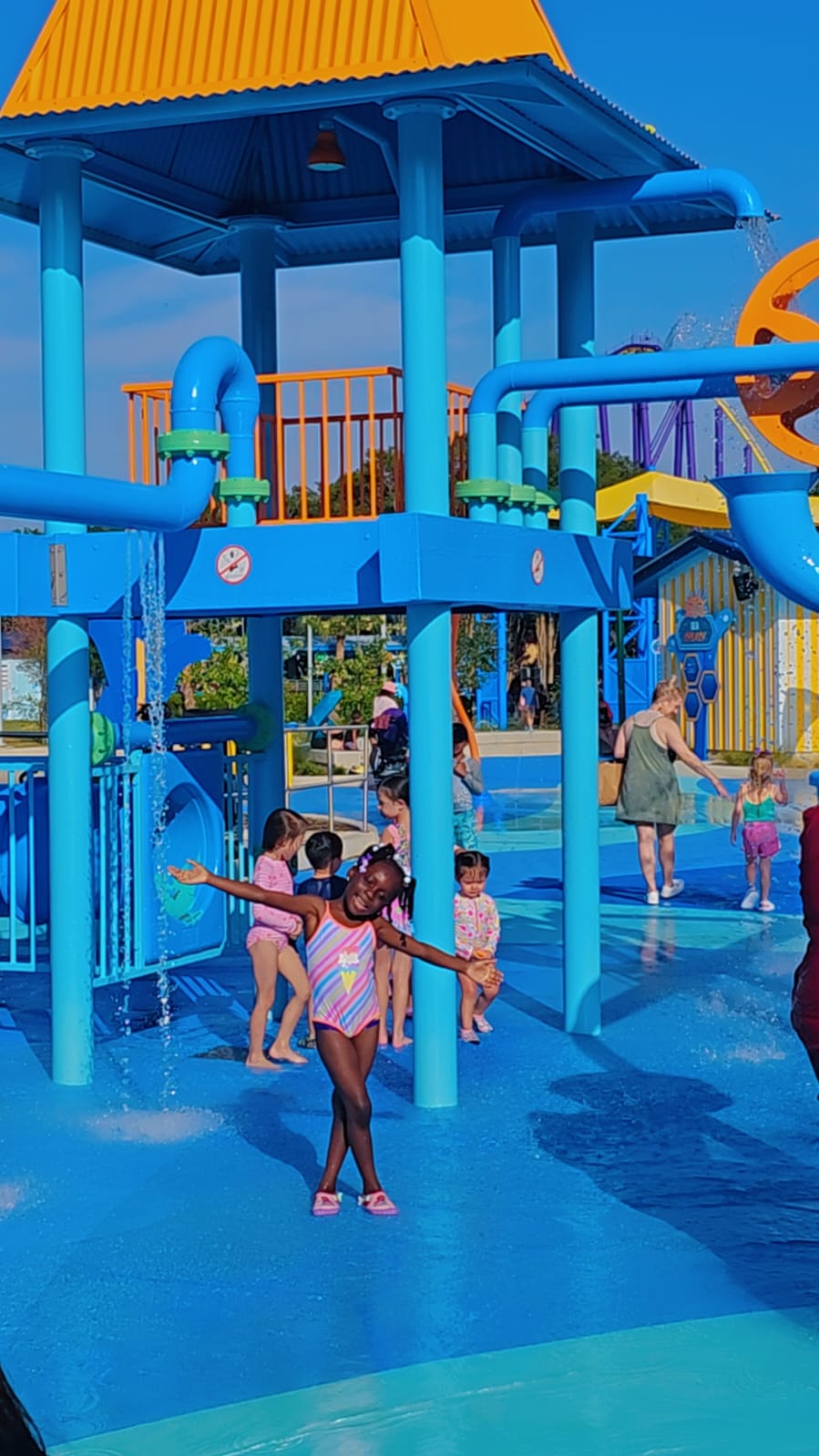 Posing with pure happiness at the splash pad. 😊💖